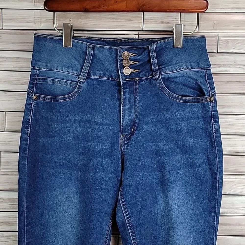 Red Bottoms Juniors blue denim skinny ankle jeans Size 11 - Picture 4 of 16
